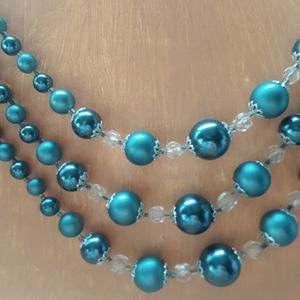 Vintage Japan teal necklace. Made in Japan